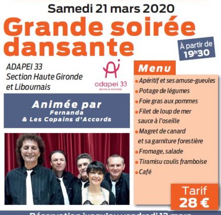 ANNULATION – Grande soirée dansante  – Section locale Haute-Gironde et Libournais